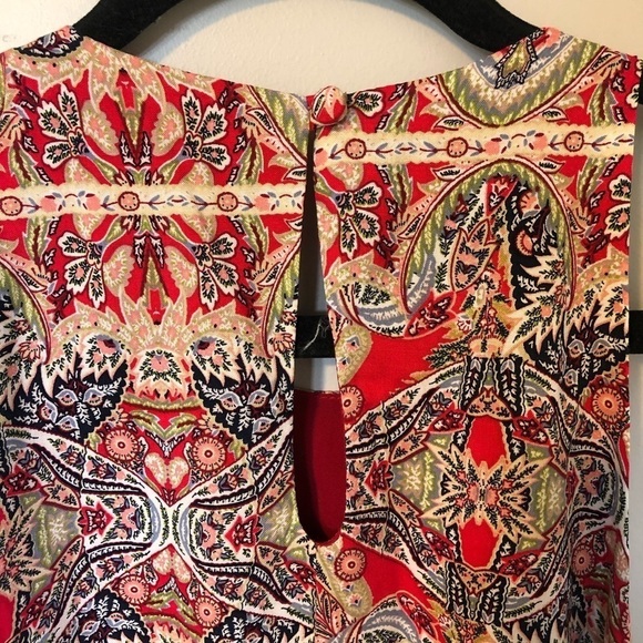 Lulus paisley red pattern swing dress medium - Picture 5 of 12